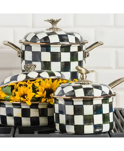 Mackenzie-childs Courtly Check Enameled 2.5-quart Saucepan In Multi