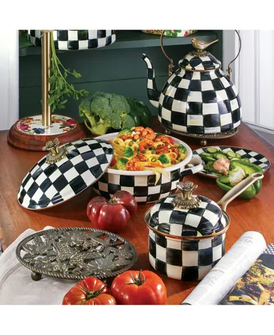 Mackenzie-childs Courtly Check Enameled 1-quart Saucepan In Multi