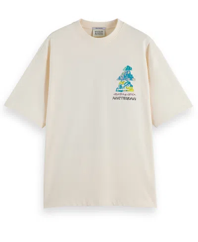 Scotch & Soda Men's Relaxed Fit Short Sleeve Graphic T-shirt In Yellow