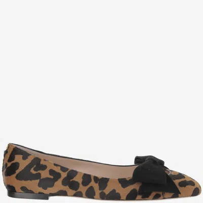 Valentino Garavani Bowow Ballerina In Pony-effect Calfskin Woman Animal Print 42 In Brown