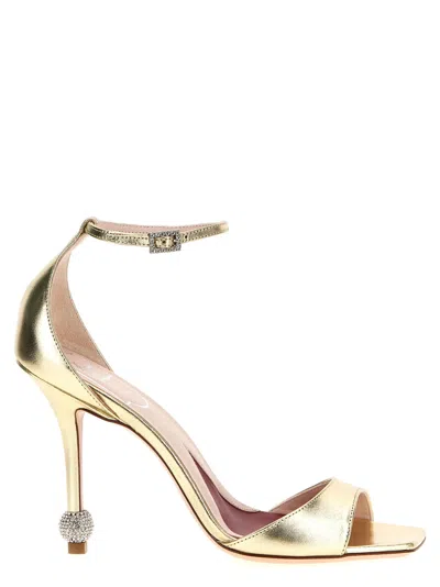 Roger Vivier Golden Open Toe Heels In Multi