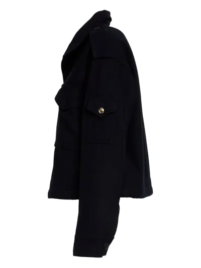 Department Five Flap-pocket Buttoned Field Jacket In Blue