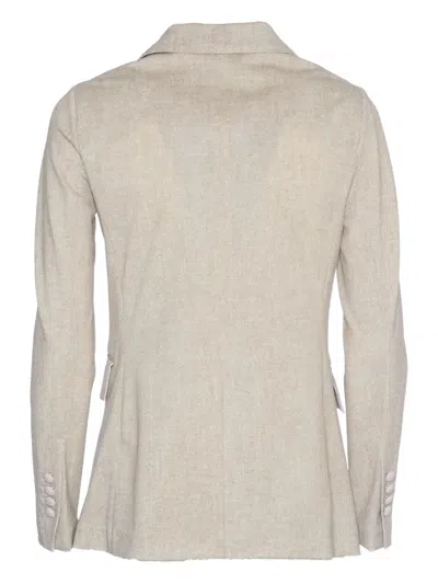 Circolo 1901 Stone Double-breasted Blazer With Sailor-style Buttons In Neutral