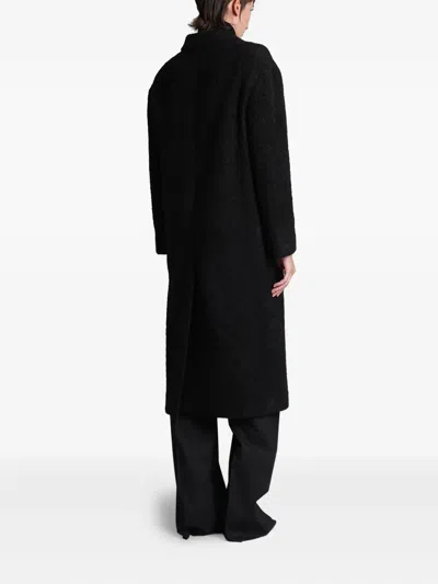Tagliatore Tailored Black Alpaca-wool Blend Coat In Black