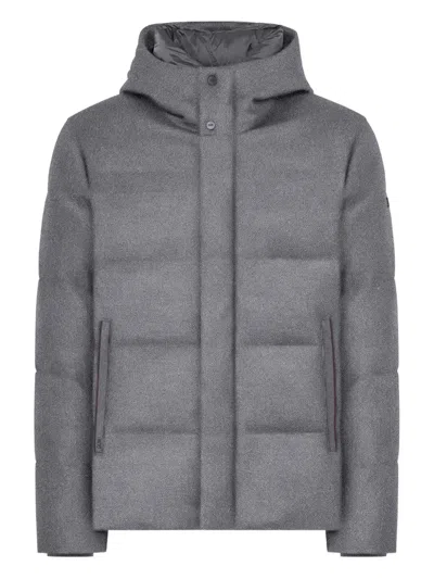 Duno Winsor Hooded Puffer Jacket In Gray
