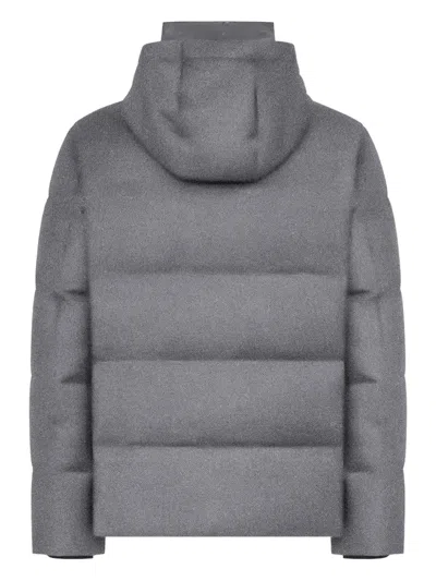 Duno Winsor Hooded Puffer Jacket In Gray