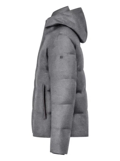 Duno Winsor Hooded Puffer Jacket In Gray