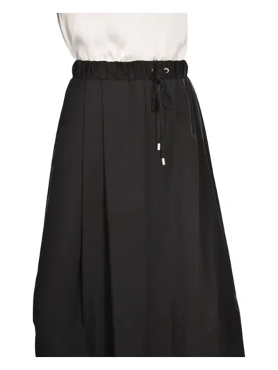 Gran Sasso Drawstring Midi Skirt In Black