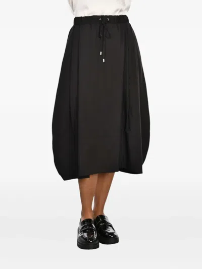 Gran Sasso Drawstring Midi Skirt In Black