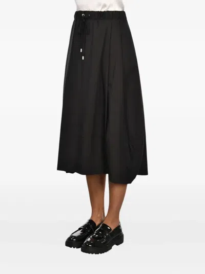 Gran Sasso Drawstring Midi Skirt In Black
