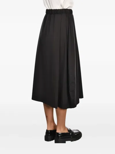 Gran Sasso Drawstring Midi Skirt In Black