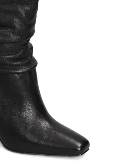 Gold & Rouge Jelly High Heels Ankle Boots In Black