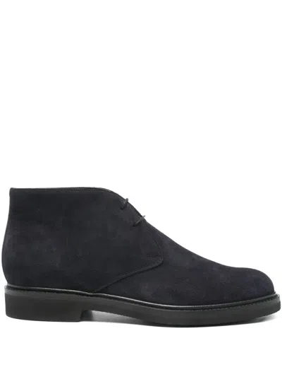 Ortigni Lace-up Desert Boots In Blue