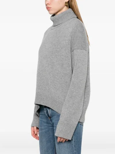 Remain Birger Christensen High-necked Knitted Sweater In Gray