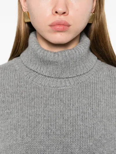 Remain Birger Christensen High-necked Knitted Sweater In Gray