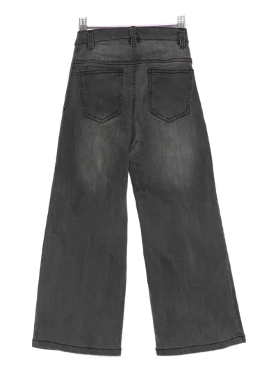 Twinset Button-embellished Jeans In Gray