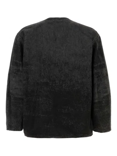 Diesel Men Back Denim Jacket In Black