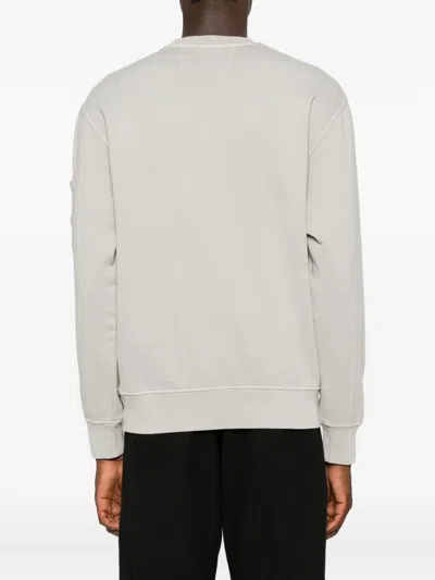 C.p. Company C.p.company Logo Cotton Crewneck Sweatshirt In Gray