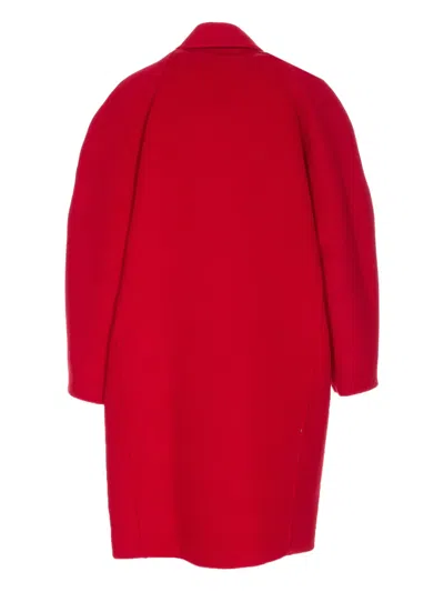 Filippa K Cocoon Raglan Sleeve Coat With Hidden Closure Coats Red In Red