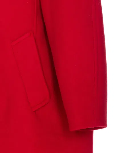 Filippa K Cocoon Raglan Sleeve Coat With Hidden Closure Coats Red In Red