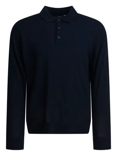 Vince Merino Wool Polo Shirt Polo Shirts Blue In Blue