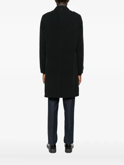 Herno Buttoned Single-breasted Coat In Black