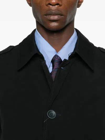 Herno Buttoned Single-breasted Coat In Black