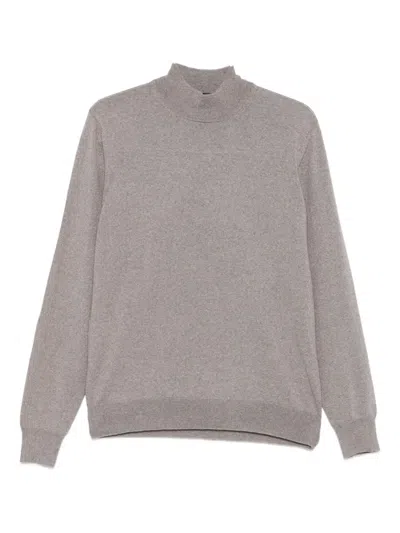 Tagliatore High-neck Long-sleeve Sweater In Gray