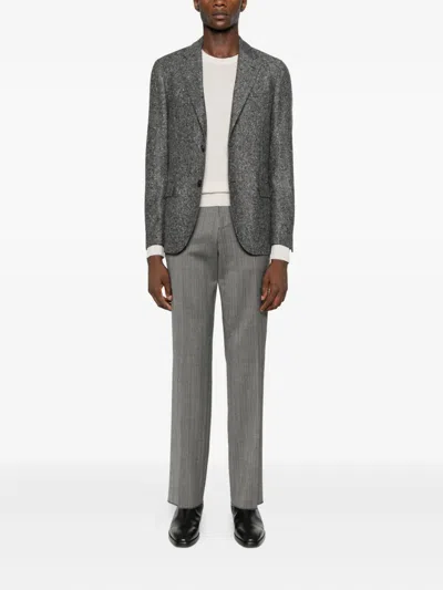 Lardini Notched-lapel Single-breasted Jacket In Gray