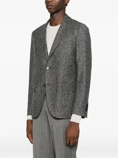 Lardini Notched-lapel Single-breasted Jacket In Gray