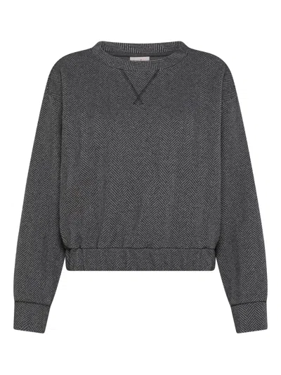 人字斜纹针织卫衣