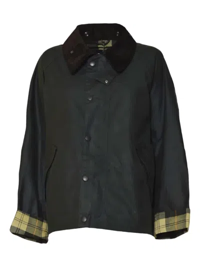 Barbour Corduroy Collar Button Jacket In Black