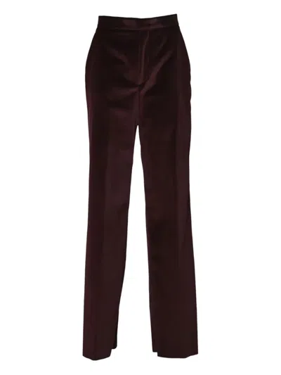 Tagliatore Straight-leg Trousers With High Waist And Subtle Sheen In Brown