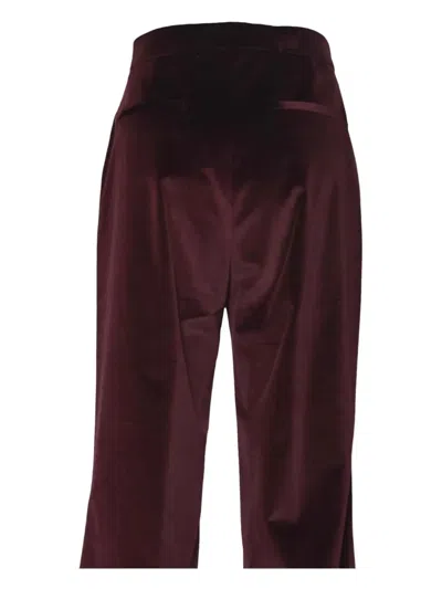 Tagliatore Straight-leg Trousers With High Waist And Subtle Sheen In Brown