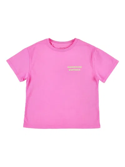 American Vintage Fizvalley Hot Pink Kids T-shirt In Pink