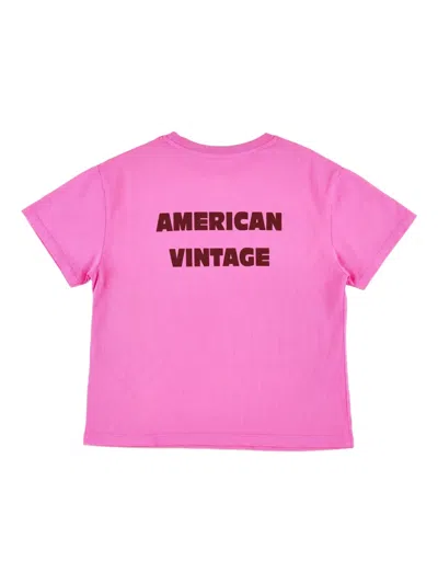 American Vintage Fizvalley Hot Pink Kids T-shirt In Pink