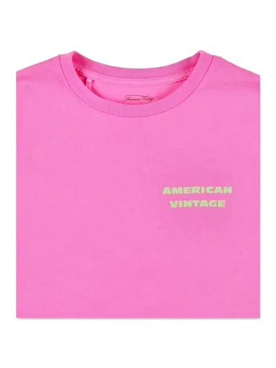 American Vintage Fizvalley Hot Pink Kids T-shirt In Pink