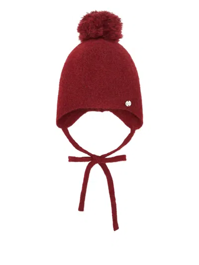 Paz Rodriguez Pompom-detailing Beanie In Burgundy