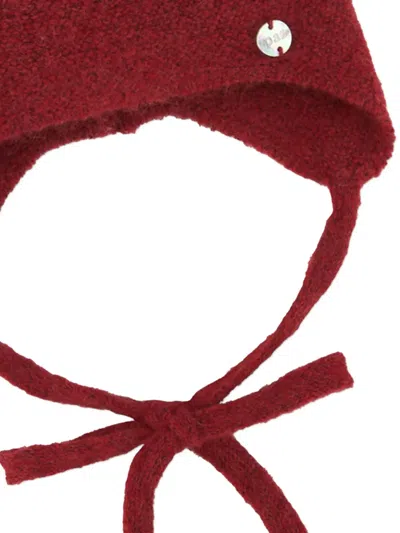Paz Rodriguez Pompom-detailing Beanie In Burgundy