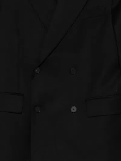 Manuel Ritz Double-breasted Suit In Black