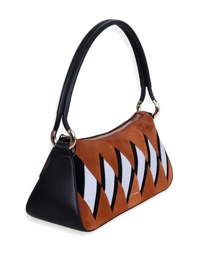 Coccinelle Lisbet Diamond-pattern Shoulder Bag In Brown