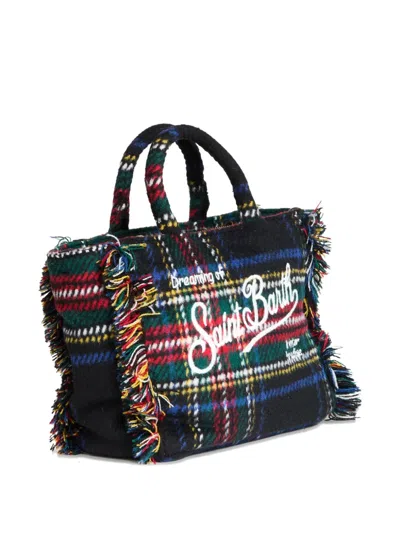Mc2 Saint Barth Vanity Mini Wool Tartan Bag With Embroidery In Multi