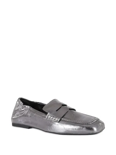 Ash Square-toe Loafers In Silver