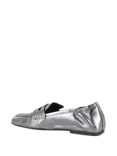Ash Square-toe Loafers In Silver