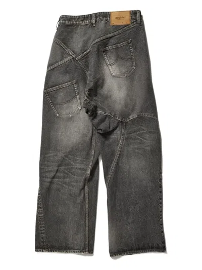 Doublet Panelled Denim Jeans In Black