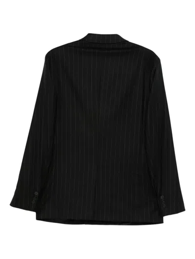 Manuel Ritz Pinstriped Blazer In Black