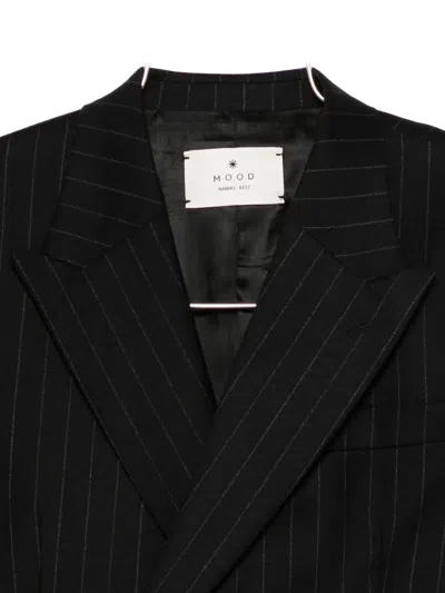 Manuel Ritz Pinstriped Blazer In Black