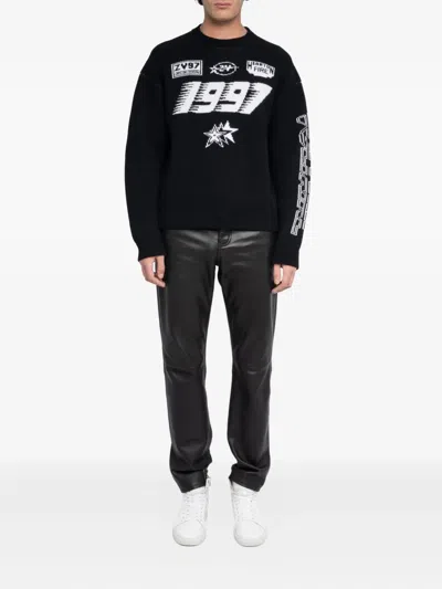 Zadig & Voltaire Marko Motocross Oversized Fit Sweater In Black