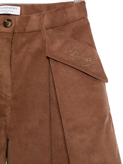 Philosophy Di Lorenzo Serafini Corduroy Shorts In Brown