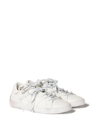 Miu Miu Deco Leather Sneakers In White